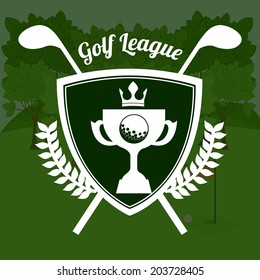 Golf design over green background, vector illustration