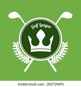Golf design over green background, vector illustration