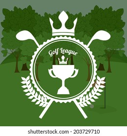 Golf design over green background, vector illustration