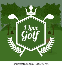 Golf design over green background, vector illustration