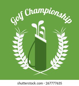 Golf design over green background; vector illustration