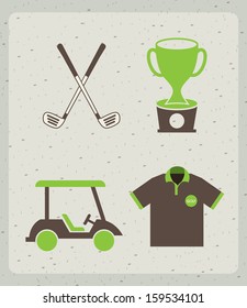 golf design over pattern  background vector illustration 