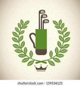 golf design over pattern   background vector illustration