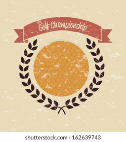 golf design over vintage background vector illustration