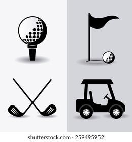 Golf design over white background, vector illustration.