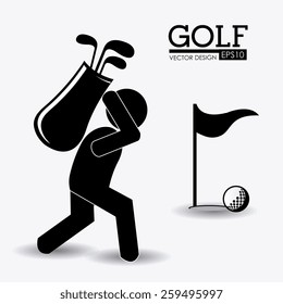Golf design over white background, vector illustration.