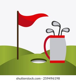 Golf design over white background, vector illustration.