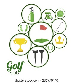 Golf design over white background, vector illustration