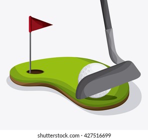 Golf design. Sport icon. Flat illustration , editable vector
