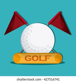 Golf design. Sport icon. Flat illustration , editable vector