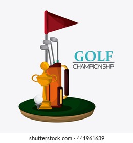 Golf design. Sport icon. Flat illustration , editable vector