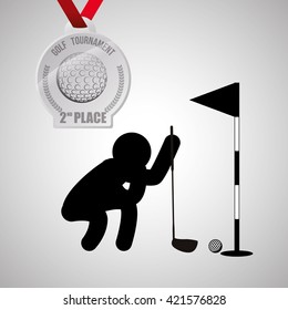 Golf design. Sport icon. Isolated illustration, editable vector