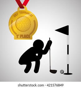 Golf design. Sport icon. Isolated illustration, editable vector