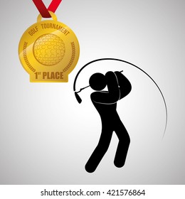 Golf design. Sport icon. Isolated illustration, editable vector