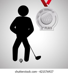 Golf design. Sport icon. Isolated illustration, editable vector