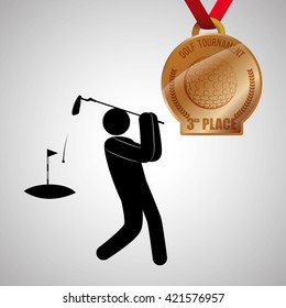 Golf design. Sport icon. Isolated illustration, editable vector