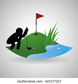 Golf design. Sport icon. Isolated illustration, editable vector