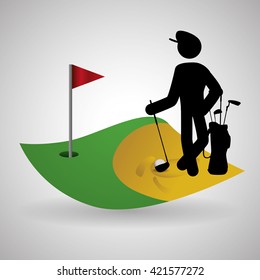 Golf design. Sport icon. Isolated illustration, editable vector