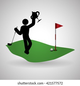 Golf design. Sport icon. Isolated illustration, editable vector