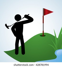 Golf design. Sport icon. Isolated illustration, editable vector