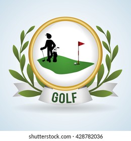 Golf design. Sport icon. Isolated illustration, editable vector