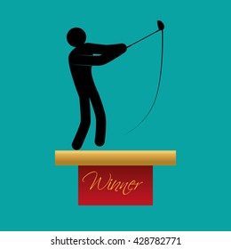Golf design. Sport icon. Isolated illustration, editable vector