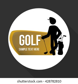 Golf design. Sport icon. Isolated illustration, editable vector