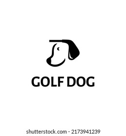 Golf dog logo design, modern and minimalist style logo, double meaning logo