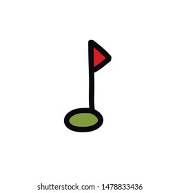 golf doodle icon, vector illustration