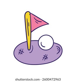 Golf doodle icon with white background vector stock illustration