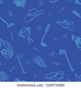 Golf doodle seamless pattern. Cartoon illustration vector illustration background. For print, textile, web, home decor, fashion, surface, graphic design