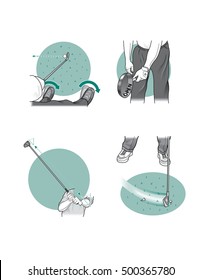 Golf drills (vector illustrations)