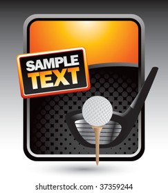 golf driver on gold stylized banner