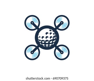 Golf Drone Icon Logo Design Element