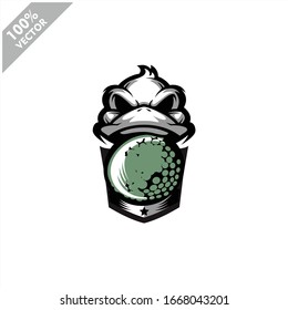 Diseño del logo del equipo de Golf Duck. Vector escalable y editable.