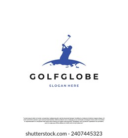 Golf with earth logo design, this logo good for golf forum