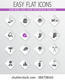 Golf easy flat web icons for user interface design