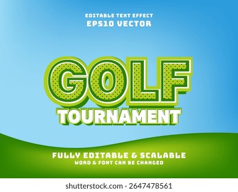 Golf editable text effect. tournament sport