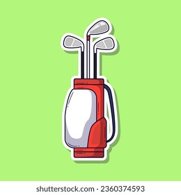 Golf element cartoon vector illustration sticker. Vector eps 10