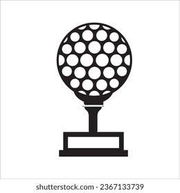 Golf element silhouettes isolated on white background. Golf design elements for logo, badges, banners, labels. Vector illustration.Set of vintage golf elements. Monochrome style