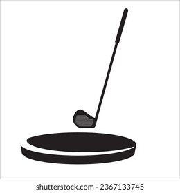 Golf element silhouettes isolated on white background. Golf design elements for logo, badges, banners, labels. Vector illustration.Set of vintage golf elements. Monochrome style