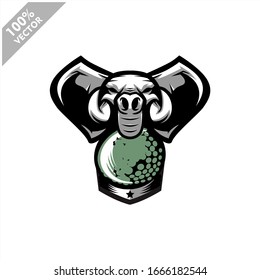 Diseño del logo del equipo de Golf Elephant. Vector escalable y editable.	
