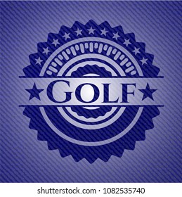 Golf emblem with denim high quality background