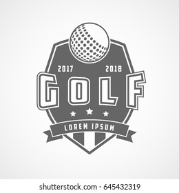 Golf Emblem Flat Icon On White Background