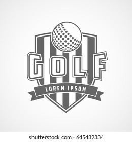 Golf Emblem Flat Icon On White Background