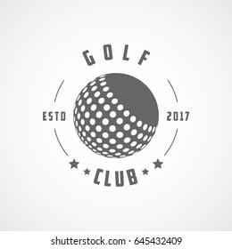 Golf Emblem Flat Icon On White Background