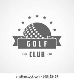 Golf Emblem Flat Icon On White Background