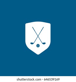Golf Emblem Flat Icon On Blue Background