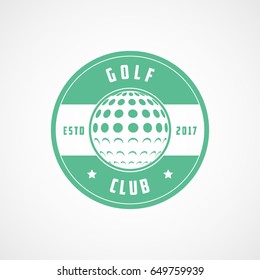 Golf Emblem Green Flat Icon On White Background