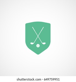 Golf Emblem Green Flat Icon On White Background